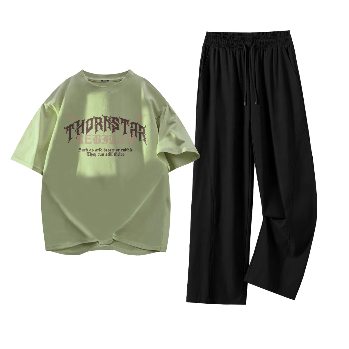 Детский комплект спортивной одежды MINISO, Palm Green (Y Thorn's Heart)+Black (Solid Color) Heather Navy