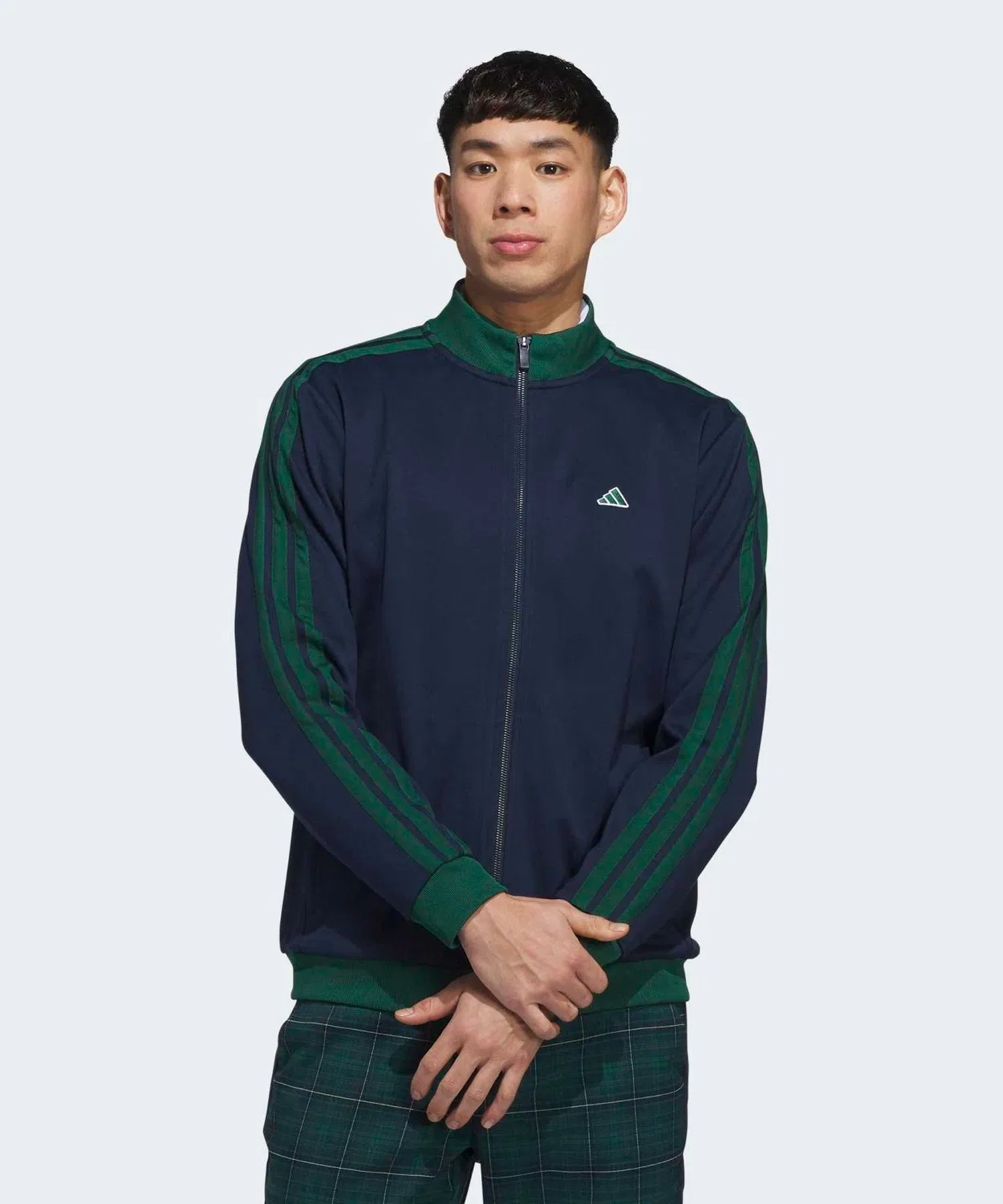 Мужская куртка-бомбер с молнией, модель 3-Stripes Track Top Jacket, Adidas, Navy