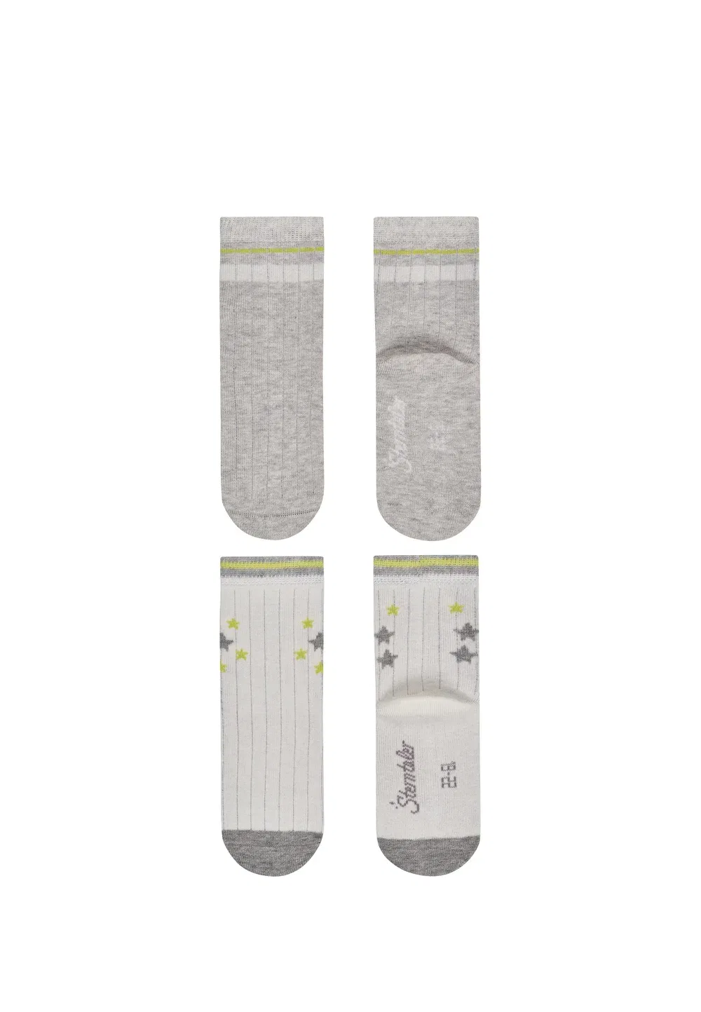 Socken 6er Pack Planeten, Roboter, rippe, uni, rippe und sterne унисекс - носки Sterntaler, Silber Melange — фото 4