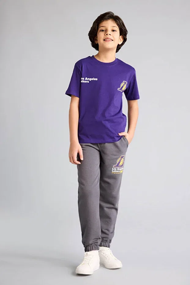 Детская футболка для мальчиков с коротким рукавом NBA Los Angeles Lakers Defacto, Purple — фото 2