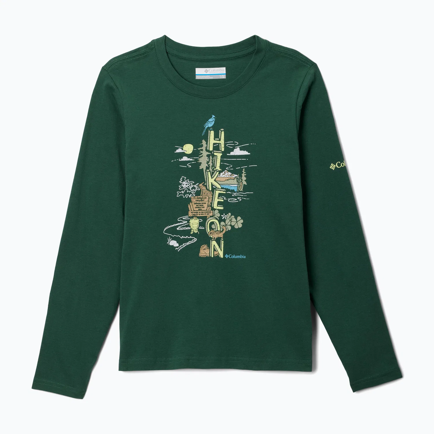 Детское лонгслив с принтом Columbia Dobson Pass Graphic Tee, Grun