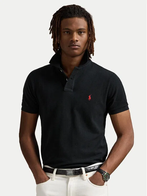 Поло custom slim fit Core Replen Polo Ralph Lauren, черный