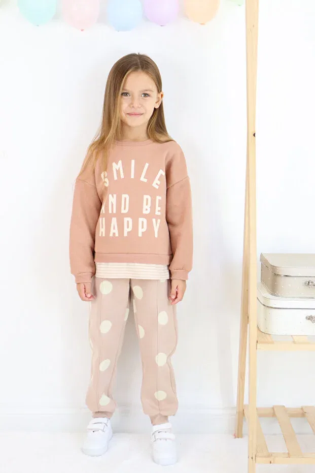 Детский комплект с принтом Smile and Happy Harika Kids, Light Brown