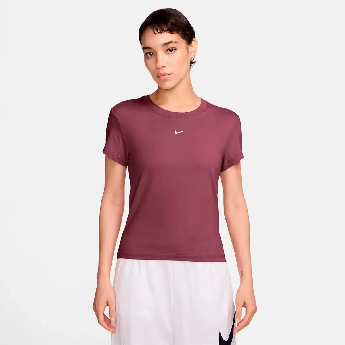 Женское укороченное трикотажное топ Nike, Красный