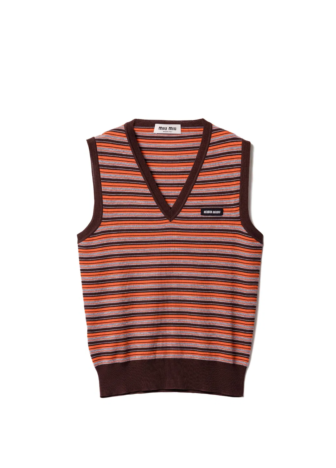 Свитер полосатый Miu Miu, orange