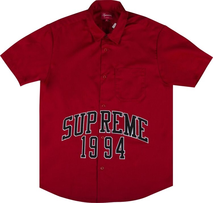 

Рубашка Supreme Arc Logo Short-Sleeve Work Shirt 'Red', красный