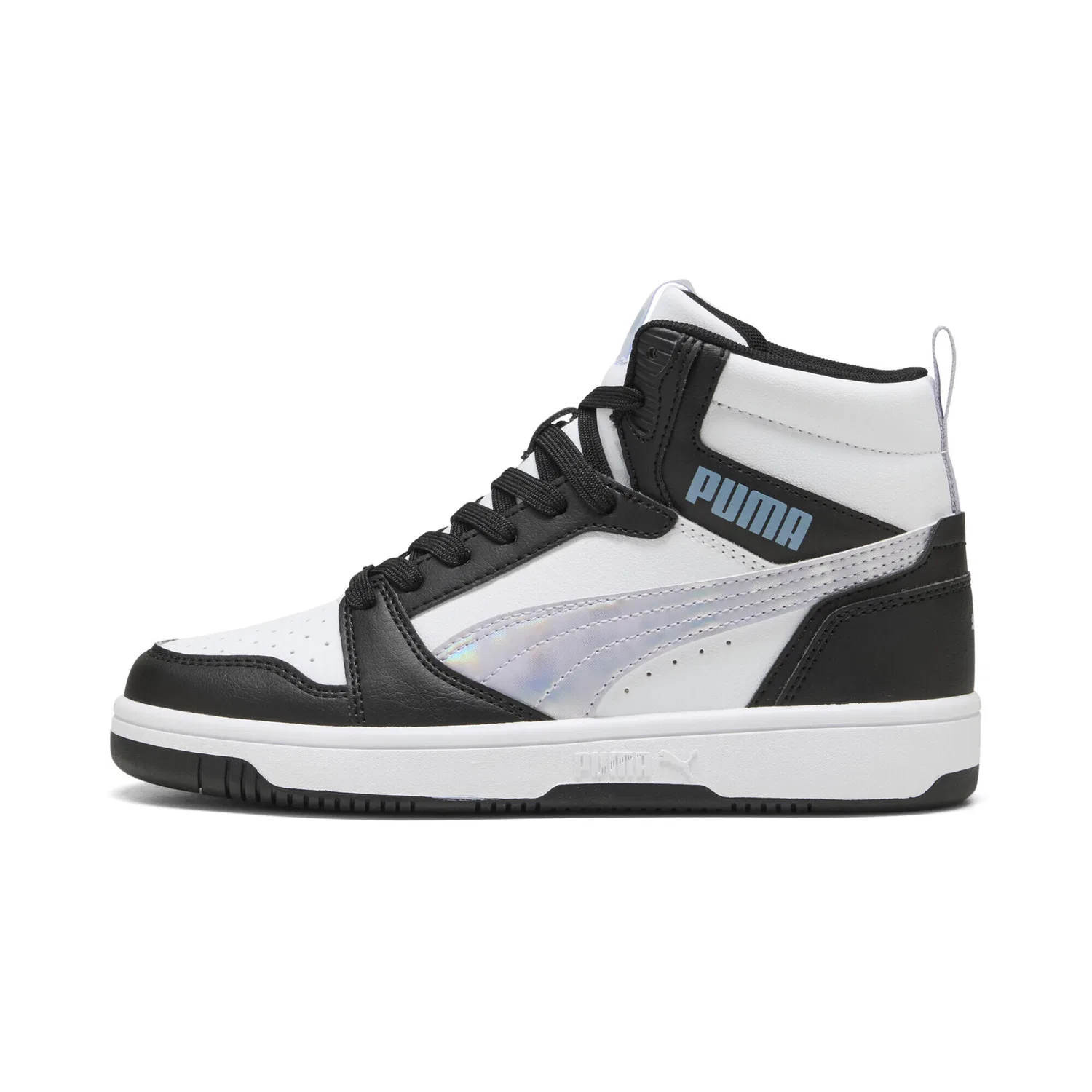 Детские кроссовки для девочек с высоким верхом Rebound V6 Mid Space Belle Puma, Schwarz Violett Weiss — фото 3