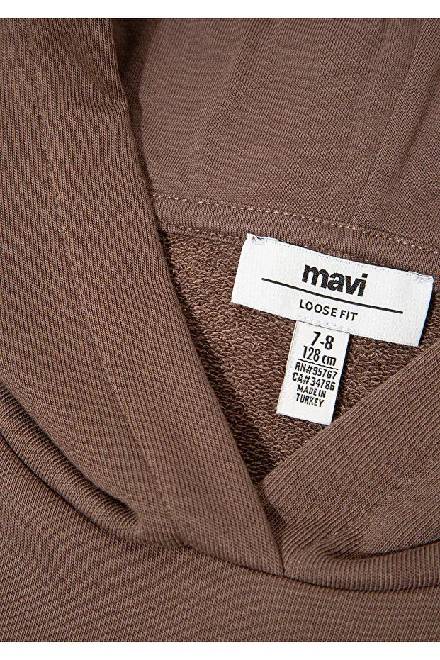Детское худи для девочек с принтом Mavi, Brown — фото 3