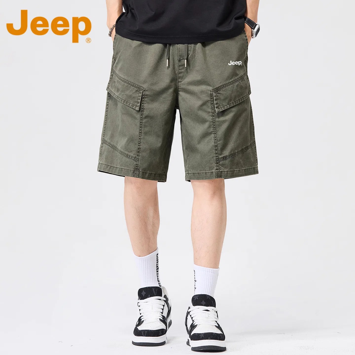 Детские шорты прямого кроя Jeep, Army Green — фото 3