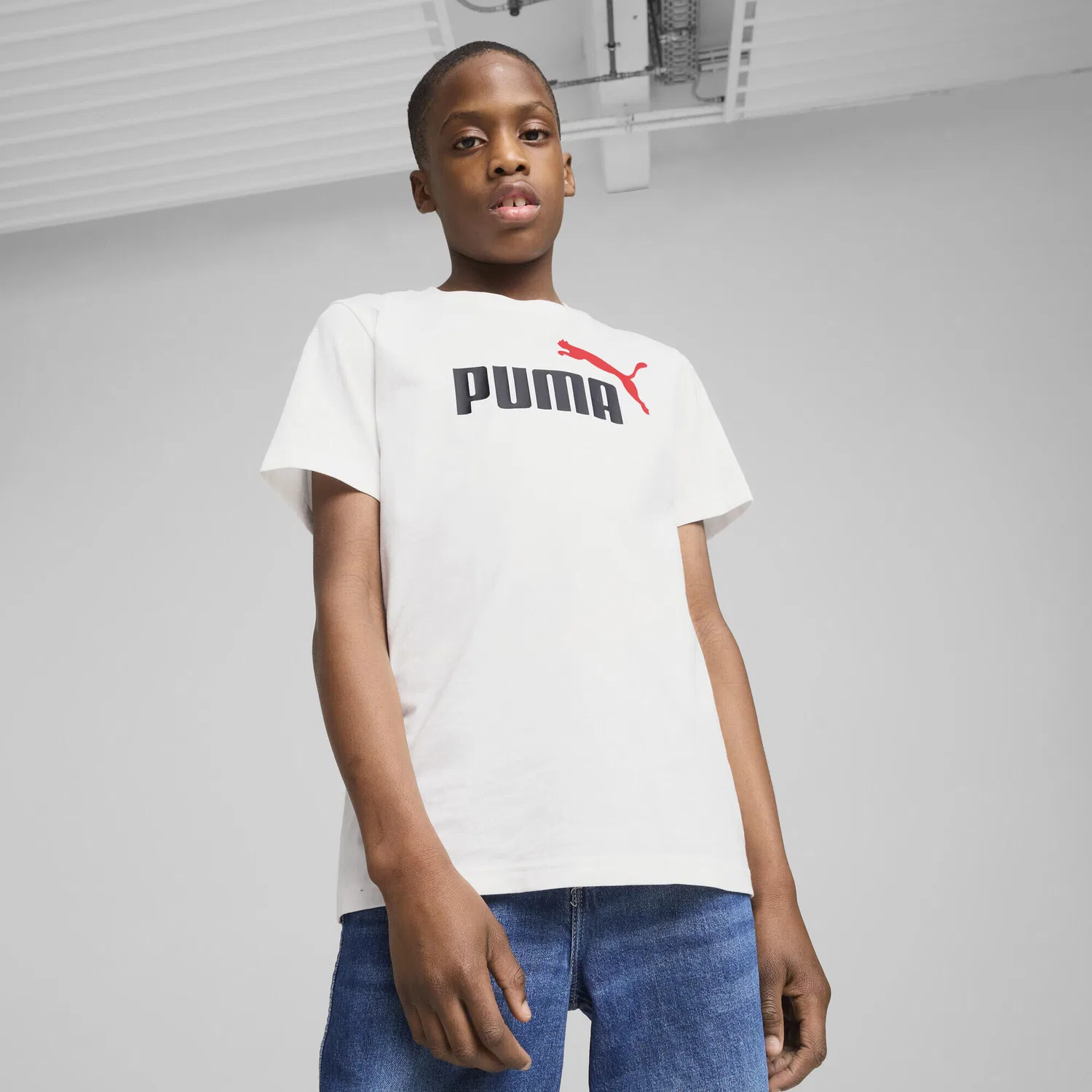 Детская футболка с принтом Essentials Colour No.1 Logo Puma, Weiß — фото 2