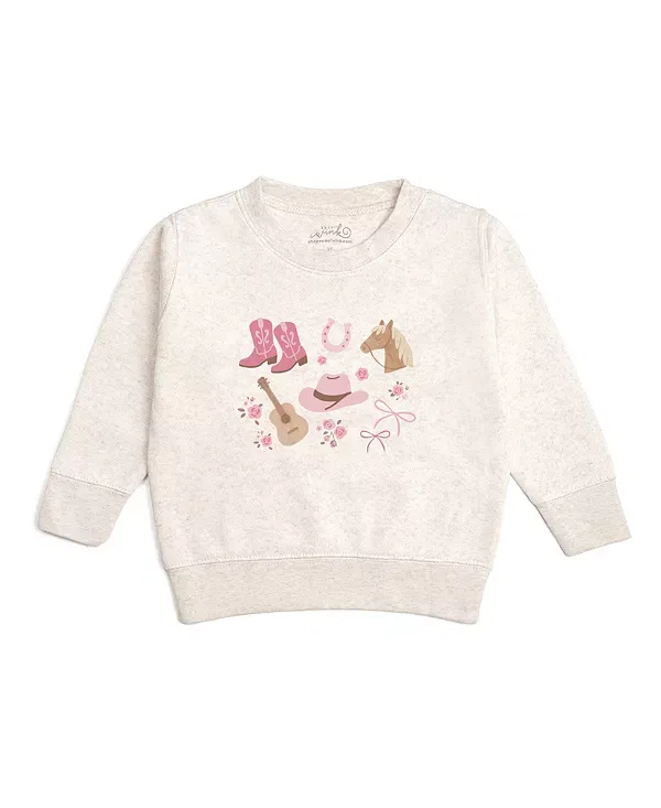 Детская толстовка для девочек с длинным рукавом Western Girlie Sweet Wink, Natural Heather