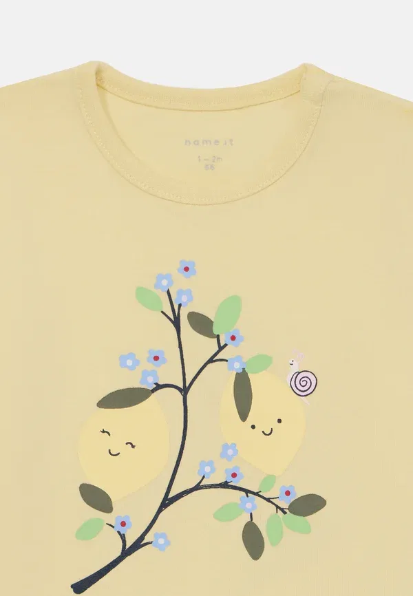 Футболка с принтом Faberry 2 pack, Name It, Cloud Dancer/Pastel Yellow, желтый — фото 4