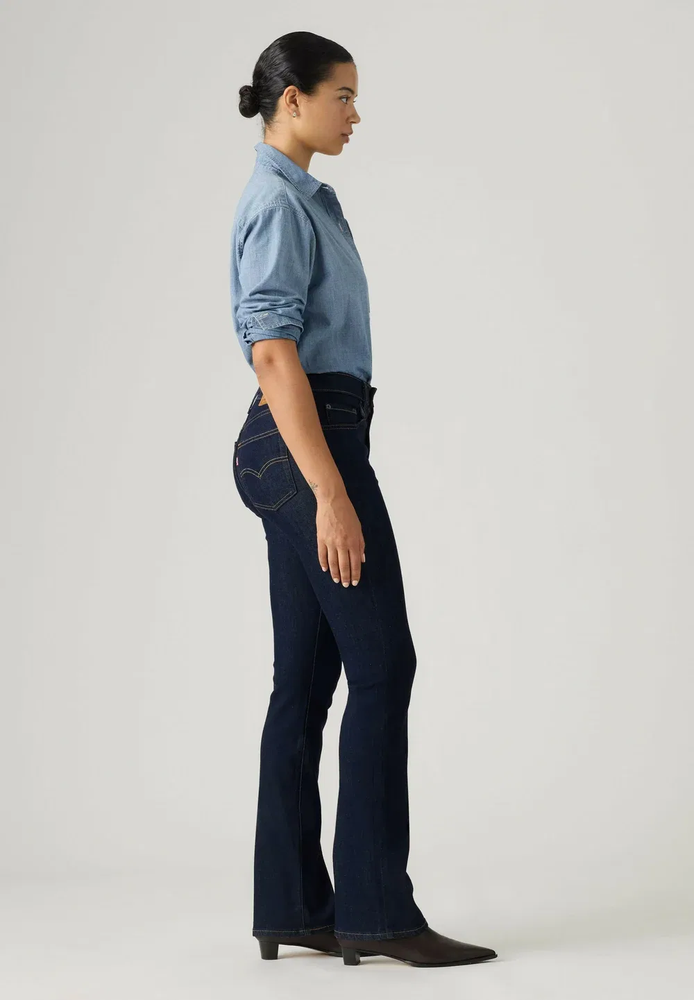 725 джинсы с высокой посадкой и расклешенными штанинами Levi'S, Blue Wave Rinse - Dark Indigo - Flat Finish — фото 4