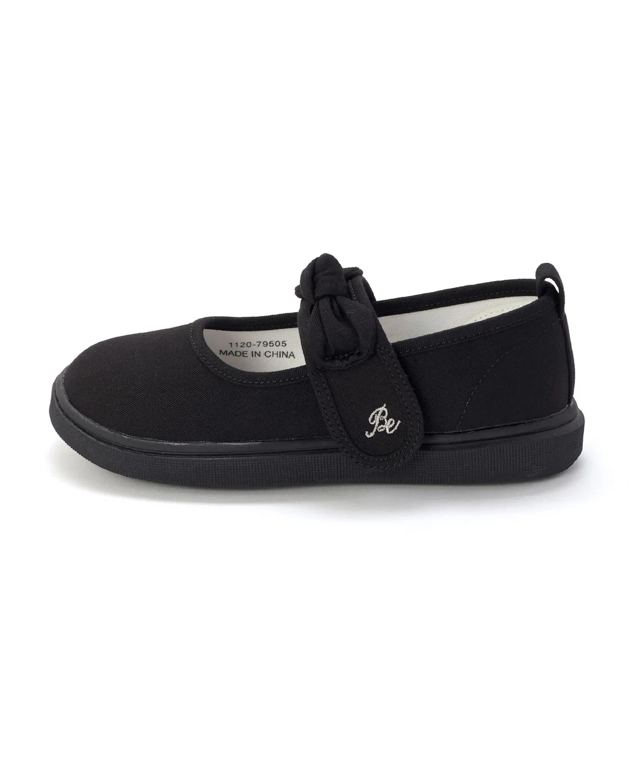 Детские туфли-кроссовки с бантом и липучкой 13-20 см BeBe, Black — фото 3
