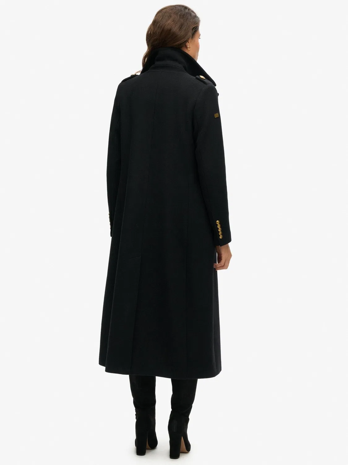 Пальто двубортное шерстяное Superdry Black — фото 2