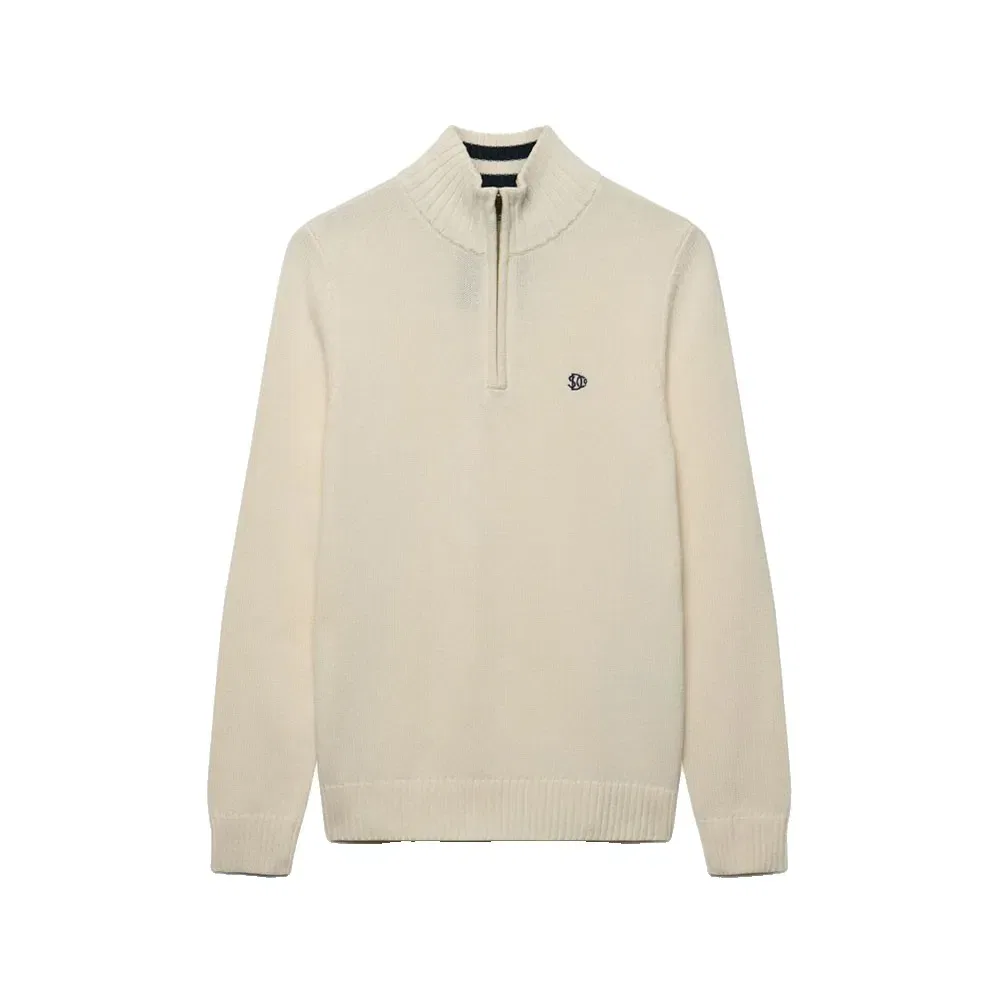 Мужской свитер с полузастежкой-молнией Cotton Knit Superdry, Beige — фото 3