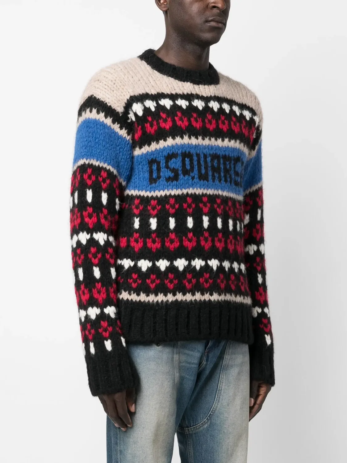 Джемпер с крючковым панелированием DSQUARED2, черный — фото 4