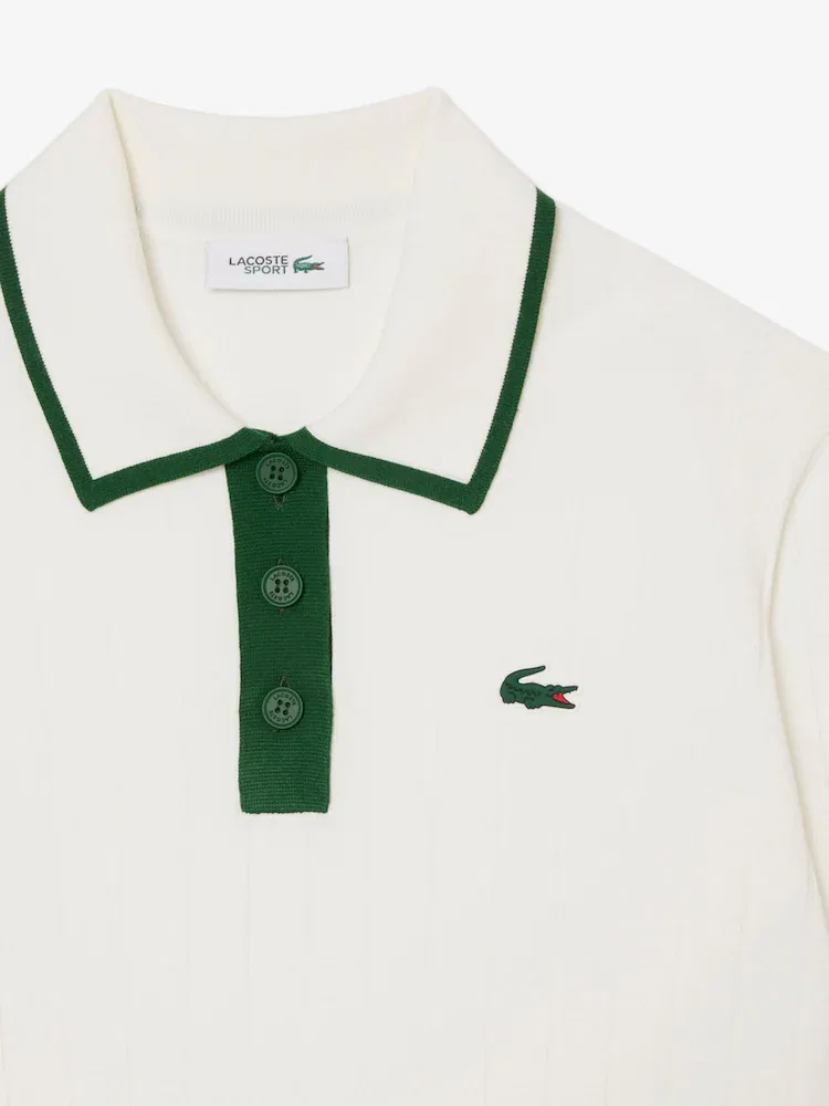 Свитер женский LACOSTE White с контрастными деталями — фото 2