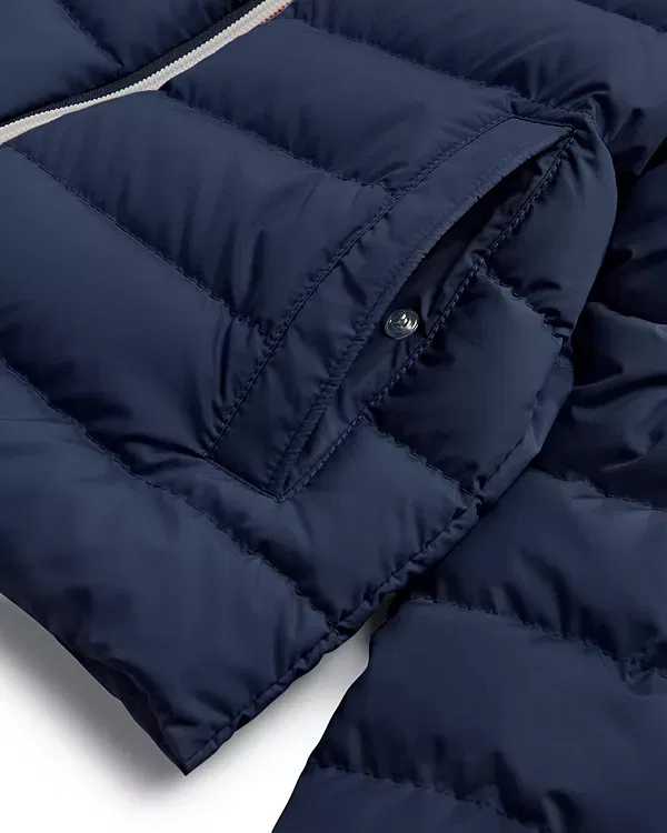 Детское пальто для мальчиков с принтом Serapio Down Puffer Jacket Moncler, темно-синий — фото 4