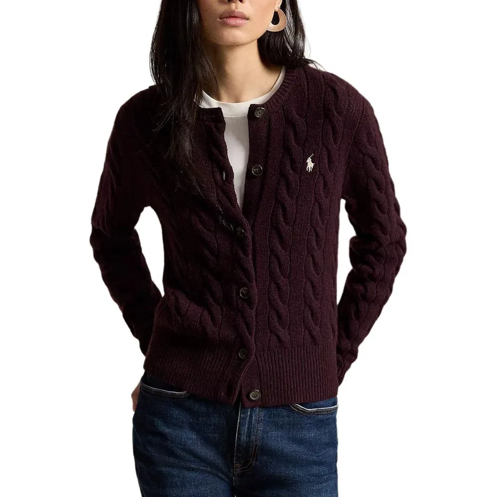 Женский свитер с круглым вырезом Burgundy Polo Ralph Lauren, Burgundy — фото 4