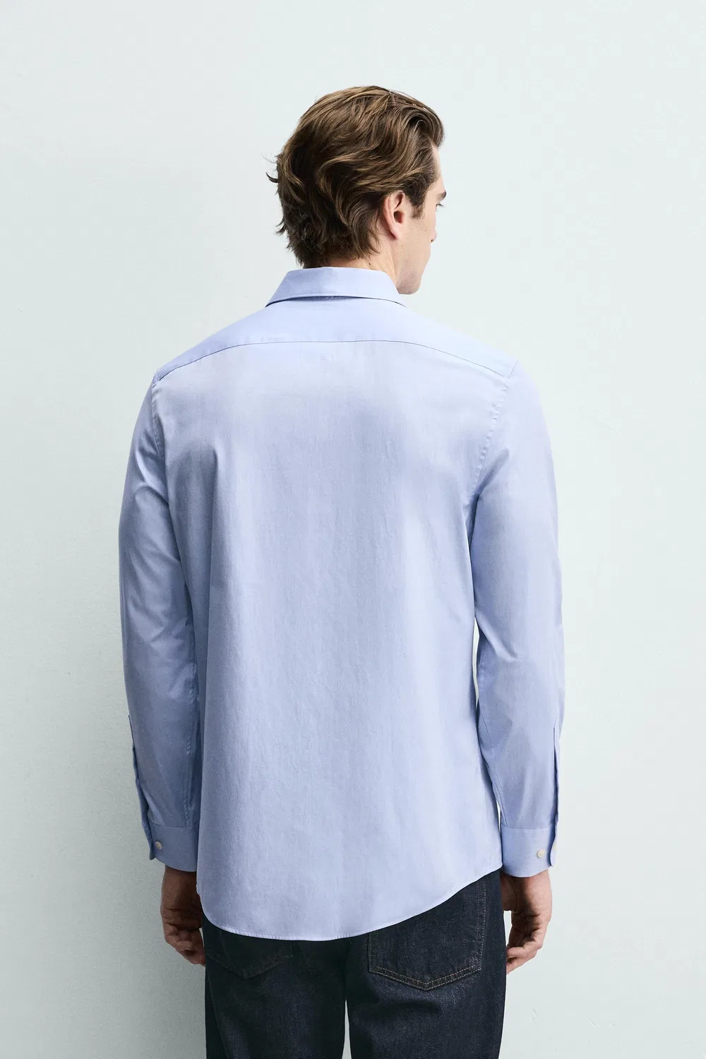 Рубашка стандартного кроя ZARA, Sky Blue — фото 3