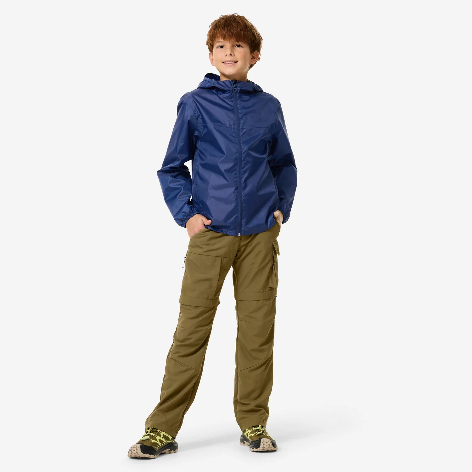 Детская ветрозащитная куртка MH100 Zip Quechua, Navyblau — фото 2