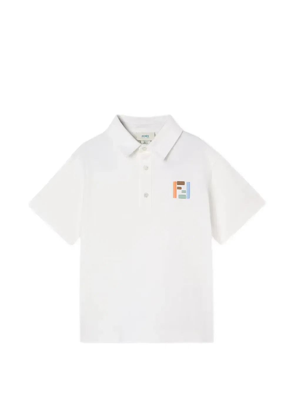 Поло с вышивкой FF Fendi Kids, белый