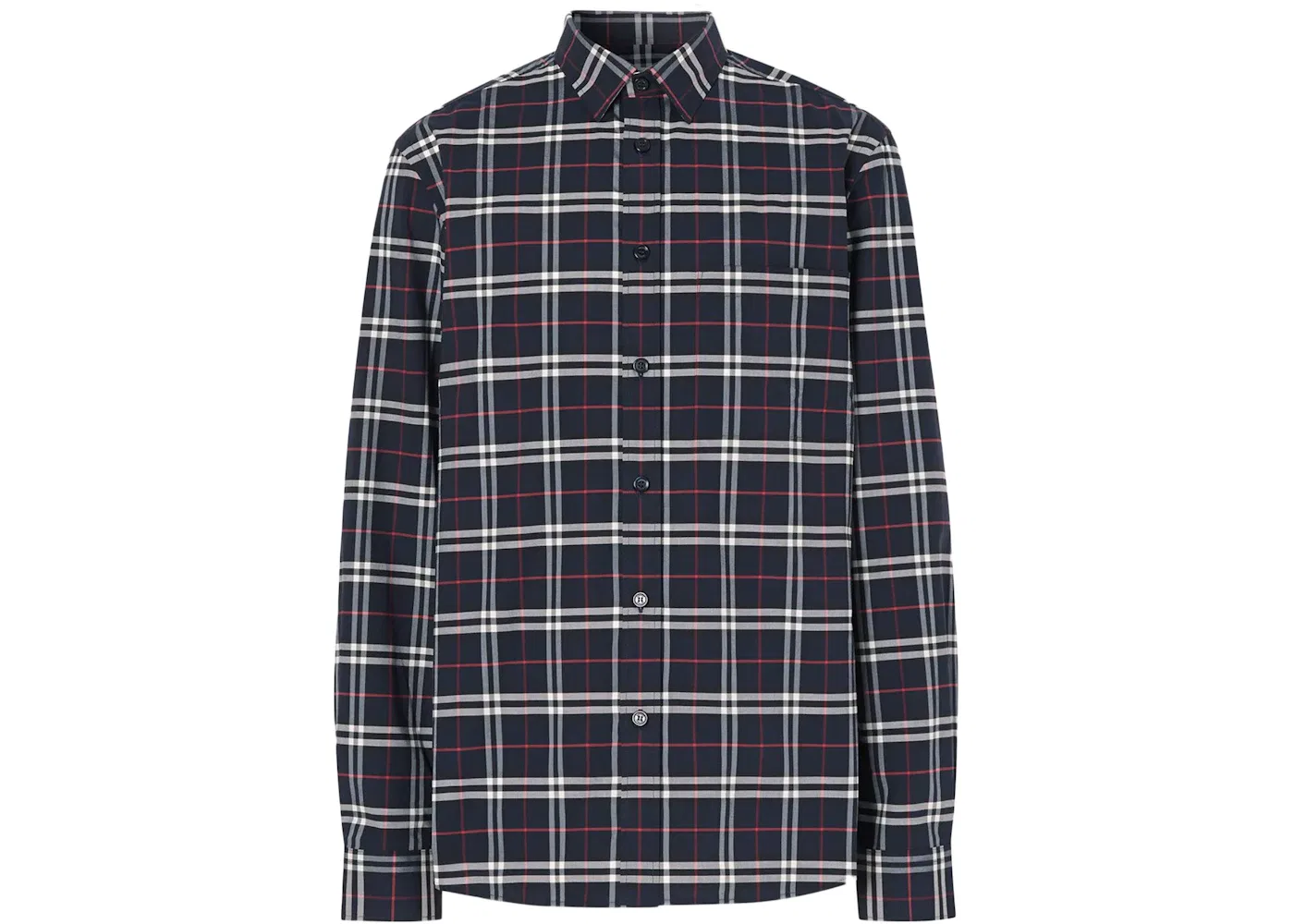 Мужская рубашка из хлопка с принтом Small Scale Check Burberry, Navy