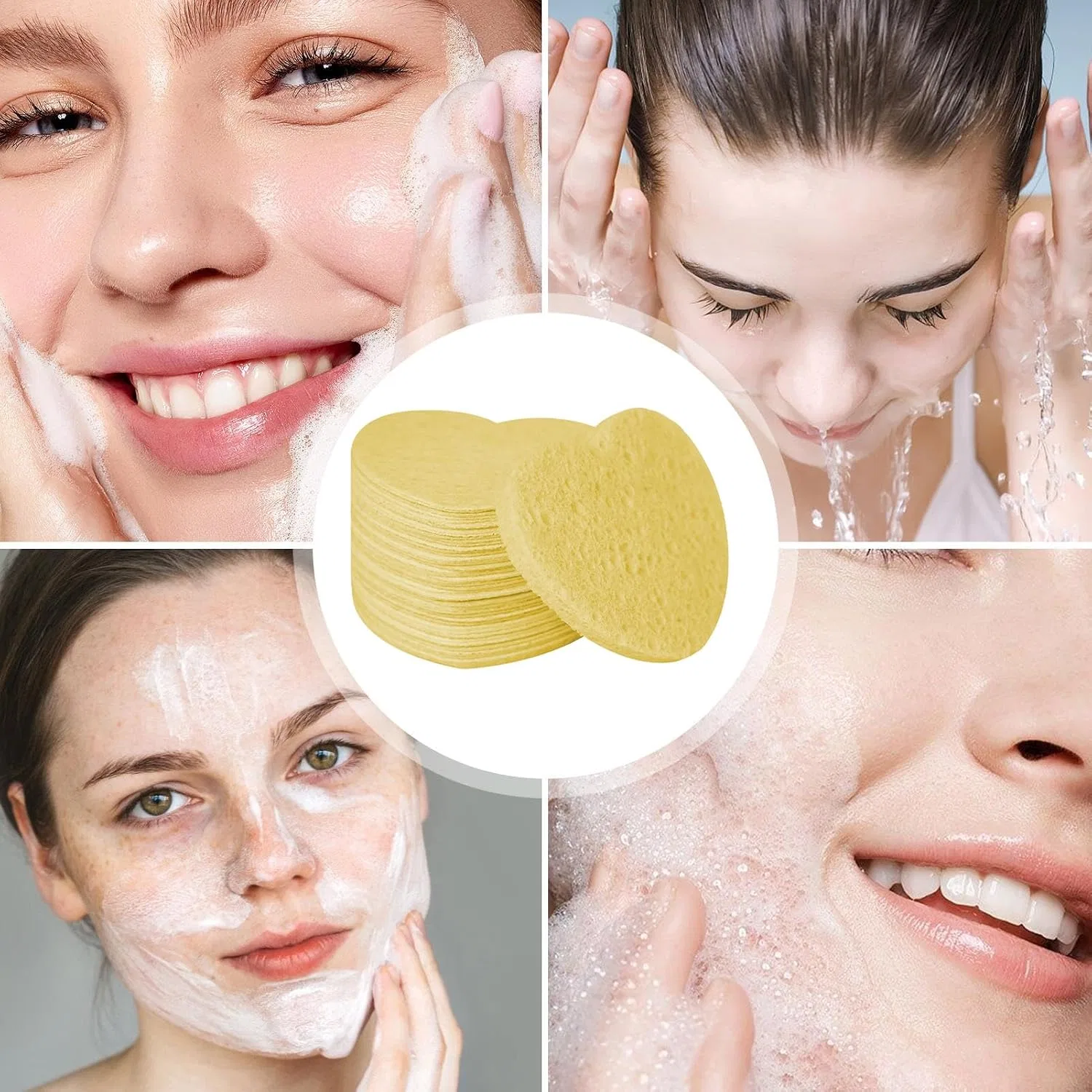 Набор для умывания Gentle Cleansing Set, Heart Face Sponges Generic — фото 4