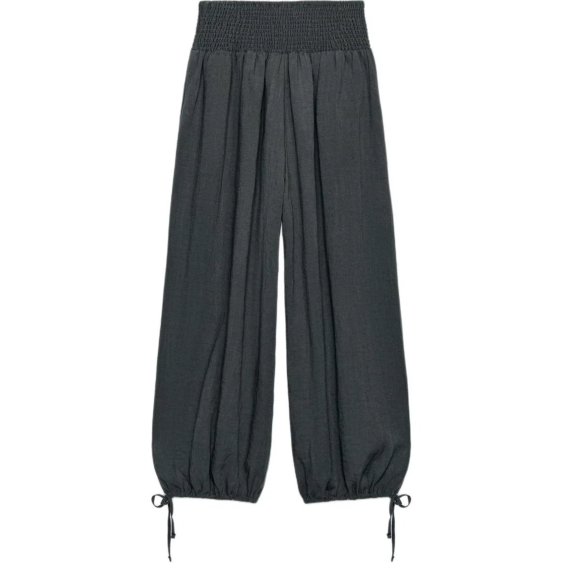 Женские брюки свободного кроя с фонариками Coal Gray ZARA, Coal Gray — фото 3