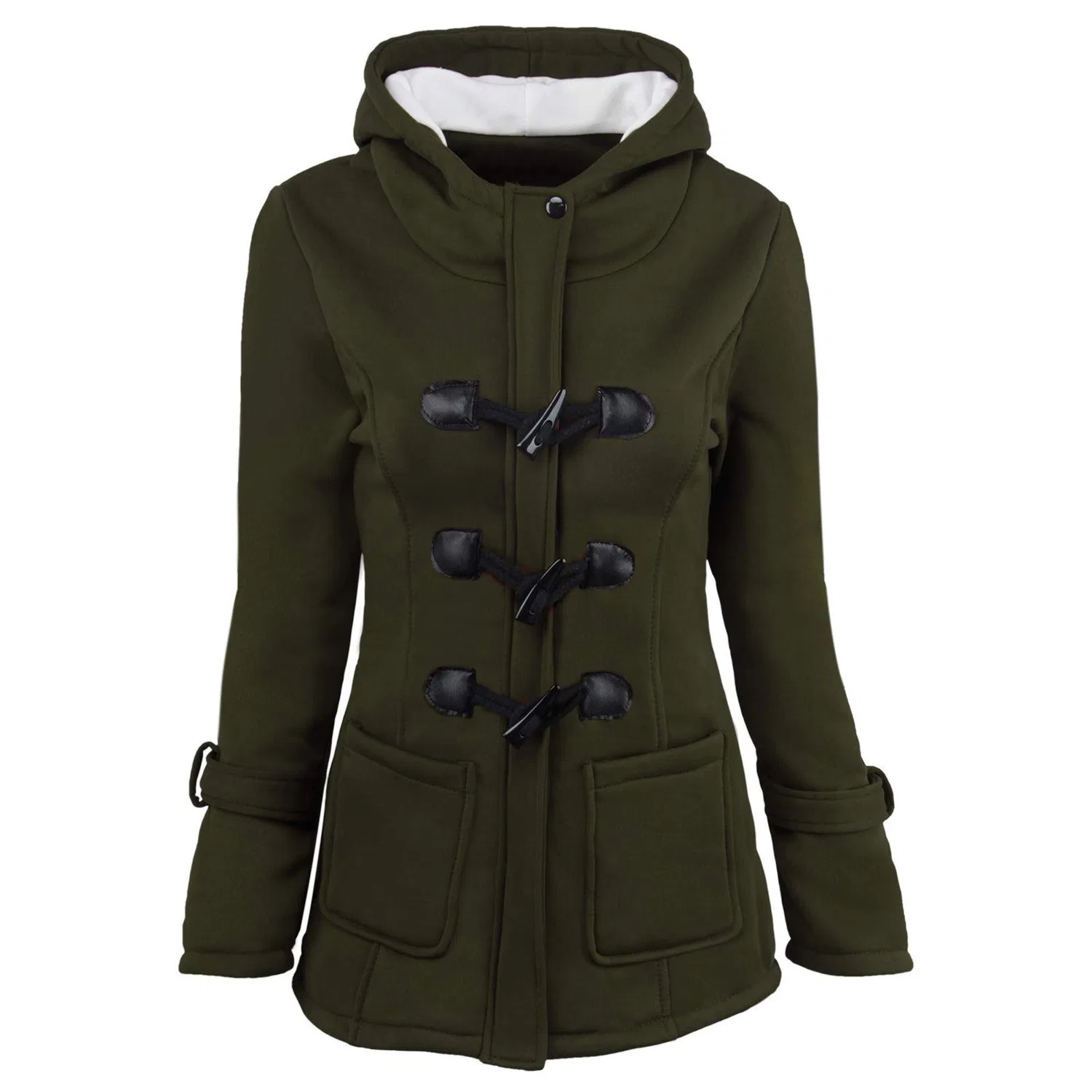 Женская длинная куртка с капюшоном, стеганая, Winter Coat Elegant Quilted Long Jacket, green — фото 2