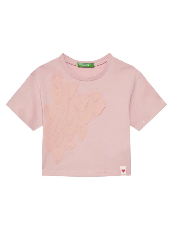 Футболка oversize United Colors Of Benetton, розовый