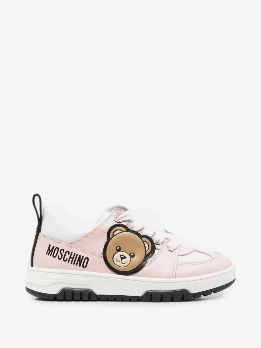 Кроссовки с нашивкой в виде плюшевого мишки Moschino Kids, розовый