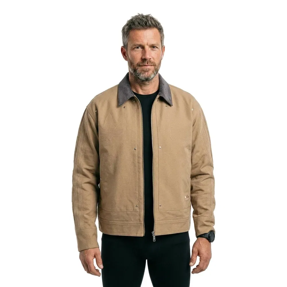 Бомбер Premium Essentials Adidas Originals, бежевый — фото 2