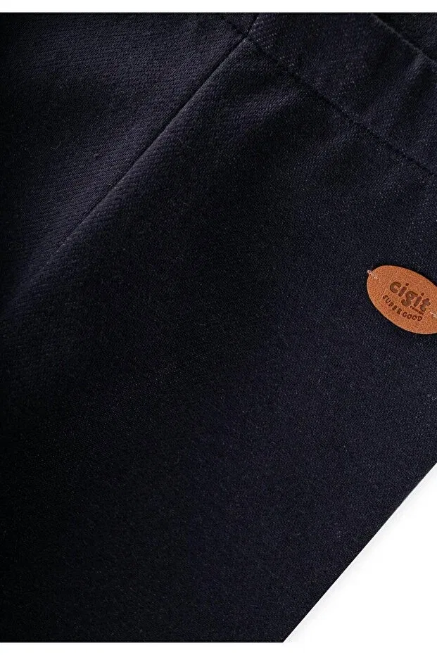 Детские леггинсы для девочек с начесом Cigit, Navy Blue — фото 3