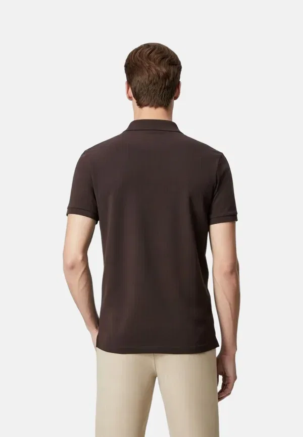 Футболка поло Lacoste, однотонная, коричневый — фото 3