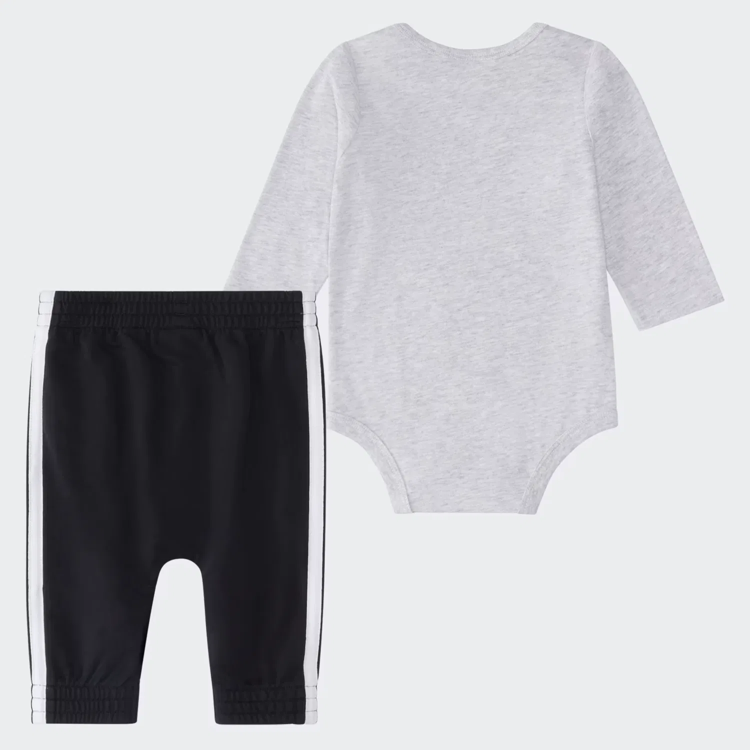 Детский комплект из боди и штанов с длинным рукавом Adidas Sportswear, серый меланж