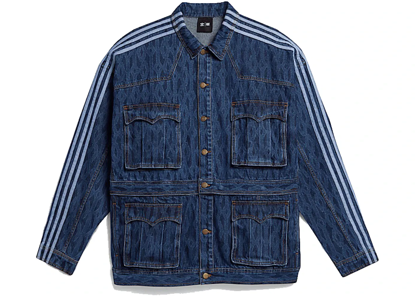 Детская джинсовая куртка с принтом Denim Track Jacket (All Gender) Adidas, Dark Denim