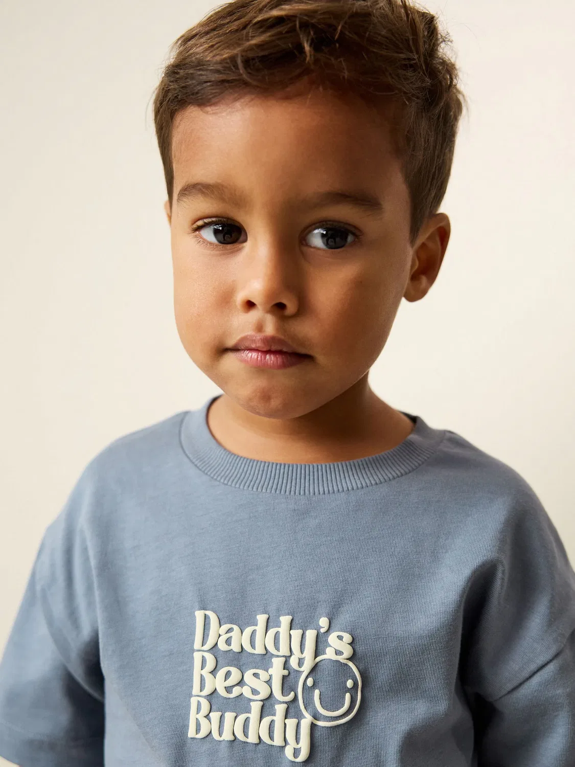 Футболка детская с принтом Daddy's Best Buddy Next, синий
