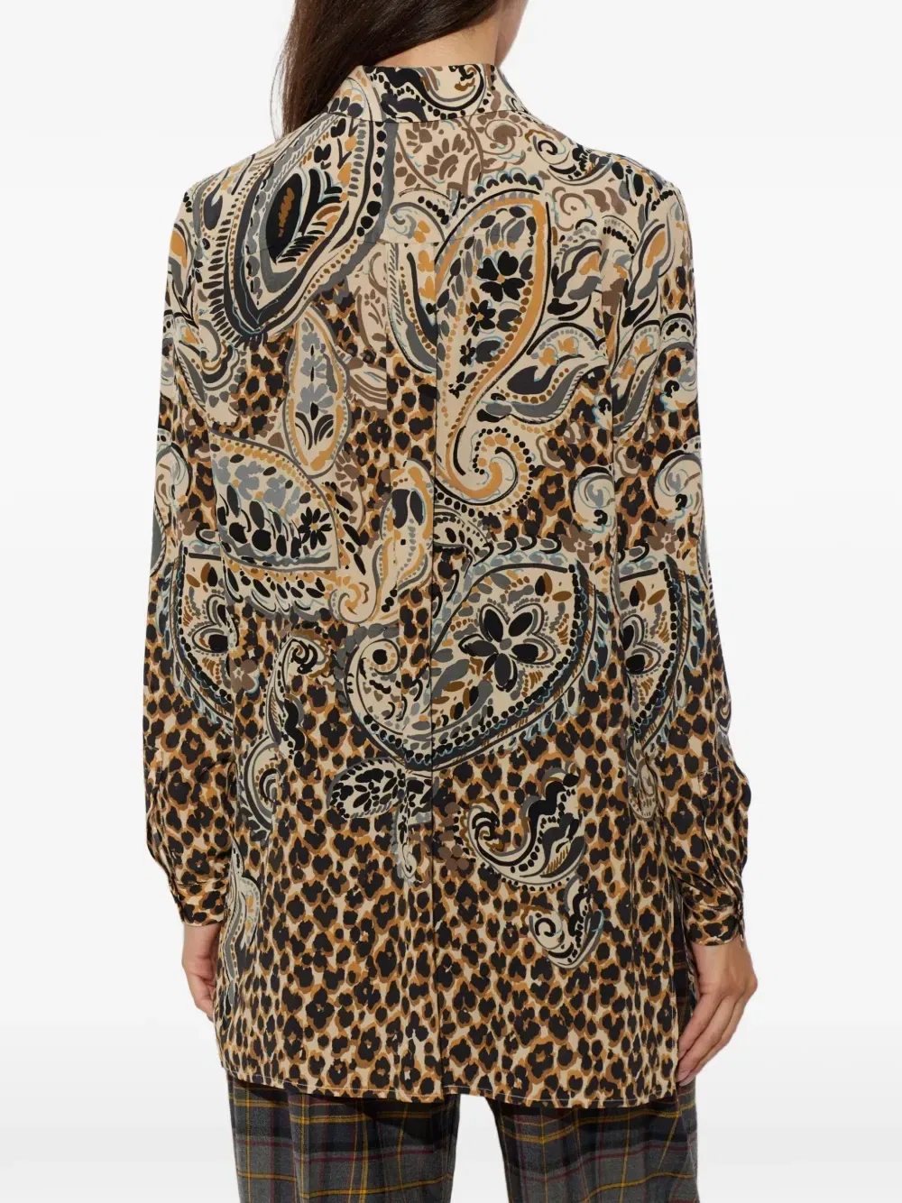 Рубашка с леопардовым узором Etro, бежевый — фото 4