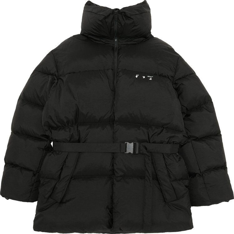 

Пуховик Off-White Puffer Down Jacket 'Black/White', черный