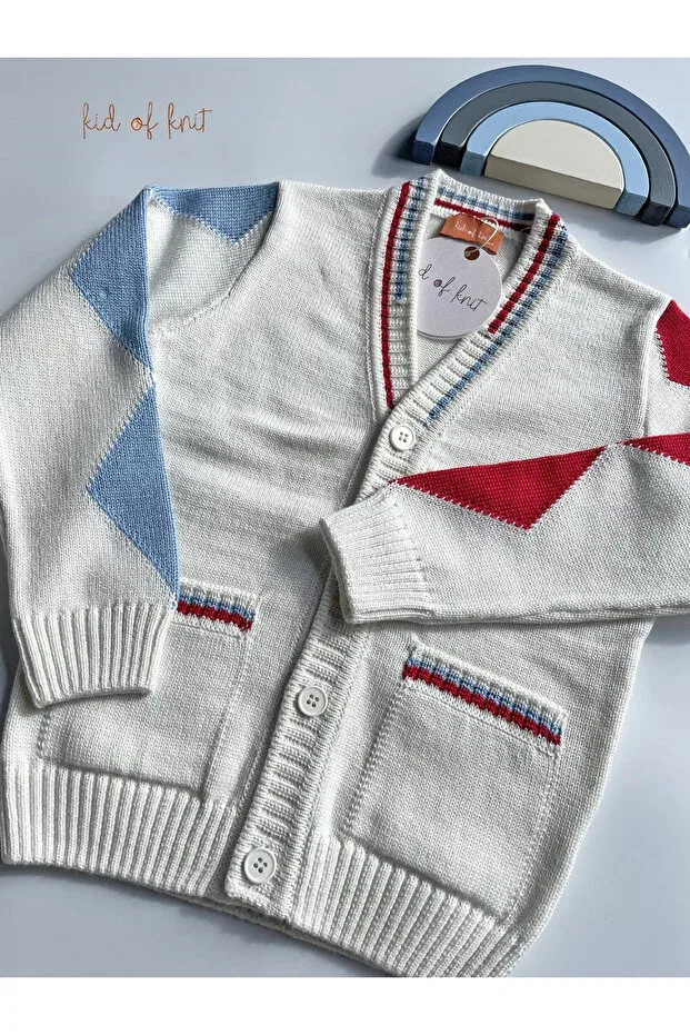 Детский кардиган с геометрическим принтом Kid Of Knit, Multicolored — фото 4