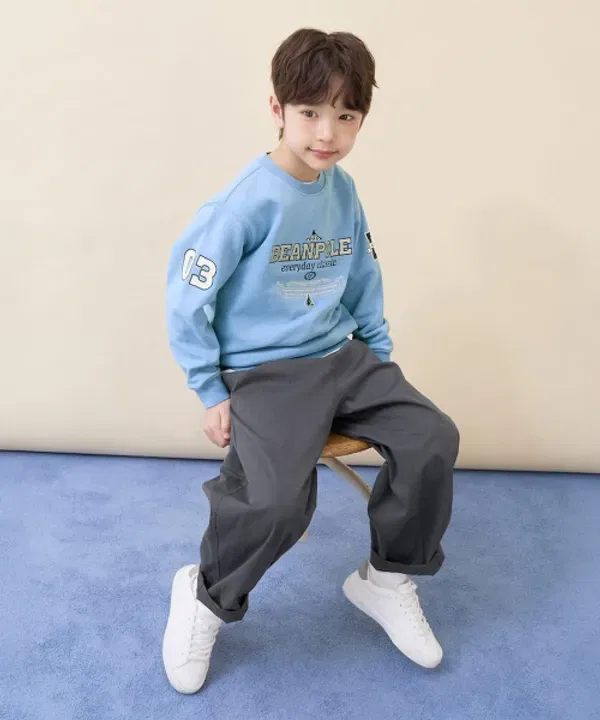 Свитшот с вышивкой, Lettering, Beanpole Kids, голубой