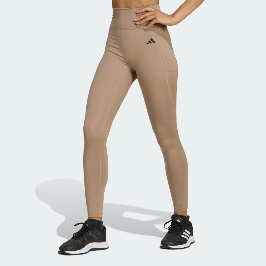 Женские леггинсы с заниженным швом спереди Optimé Essentials No Front Rise Seam adidas, Фиолетовый