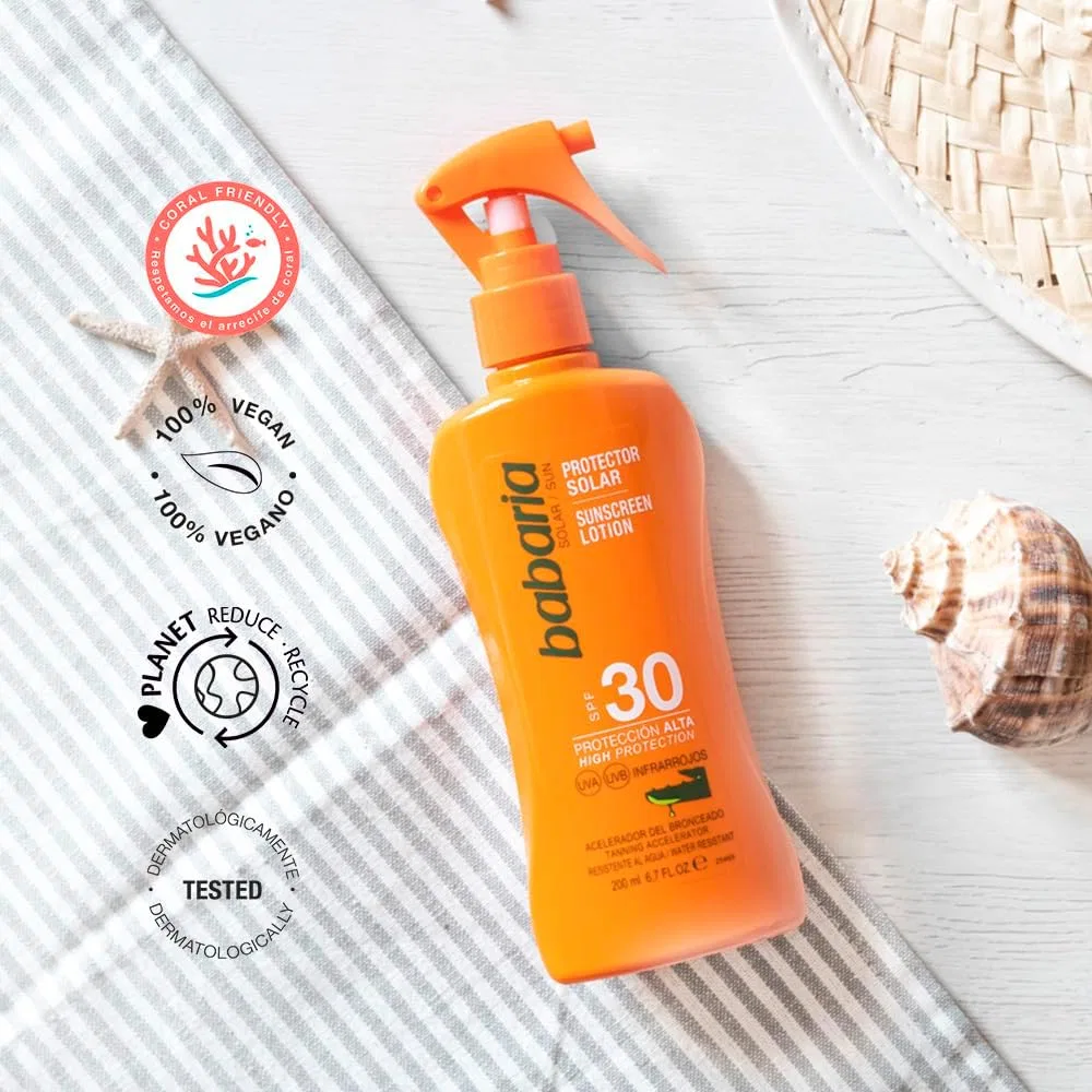 Солнцезащитный лосьон для тела SPF30 Babaria Алоэ Вера, 200 мл — фото 4