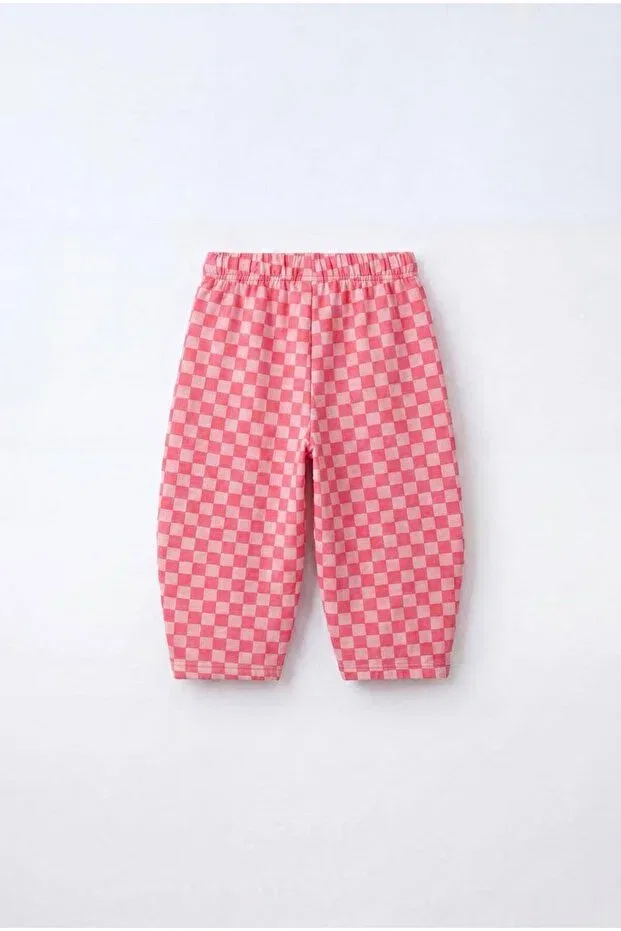 Детские брюки для девочек в клетку Yula Baby, Pink