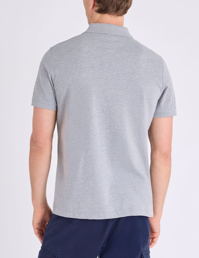 Мужская футболка-поло U.S. Polo Assn. Vertical Stripe Jersey With Zipper, серый — фото 2