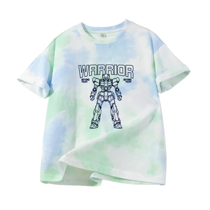 Детская футболка с коротким рукавом Blue Green/H Navy Blue Mecha WARRIOR