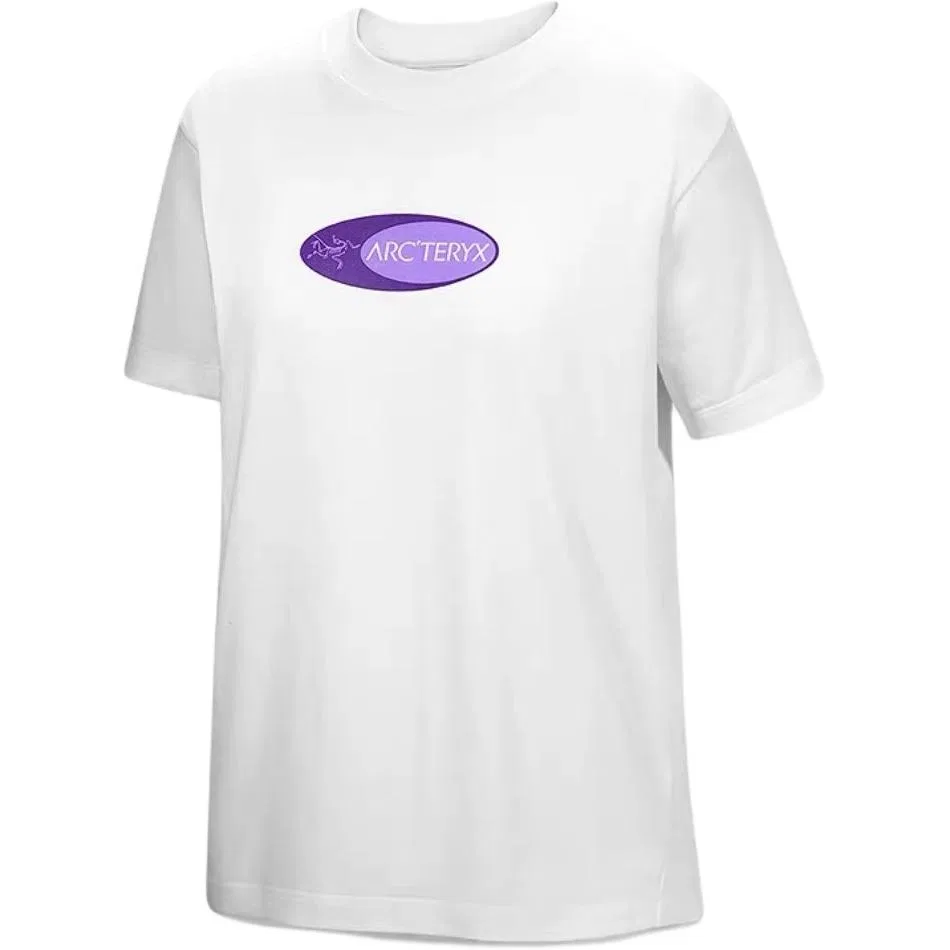 Женская футболка с коротким рукавом Arcteryx, Ivory White/Mountain Mallow Purple/White Light/Aster