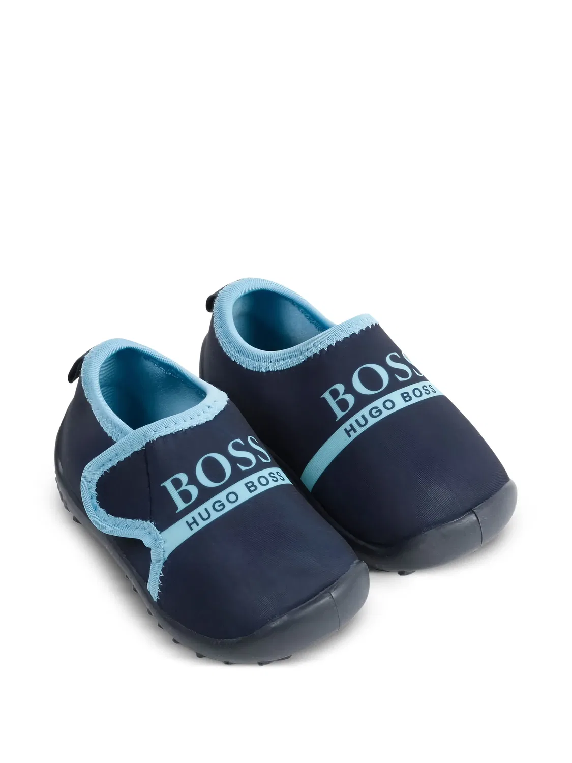 Пинетки на липучках с логотипом Boss Kidswear, синий